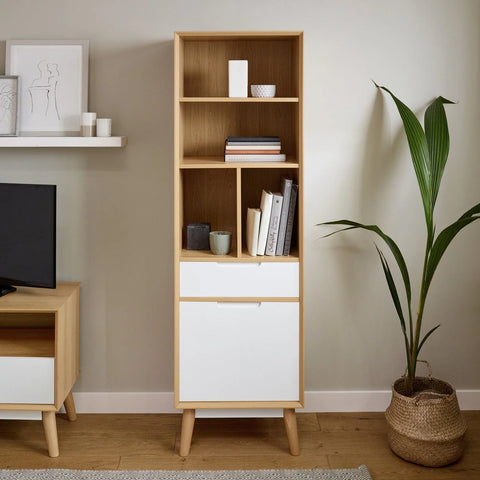 Hulra Bookcase - Scandinavian - White