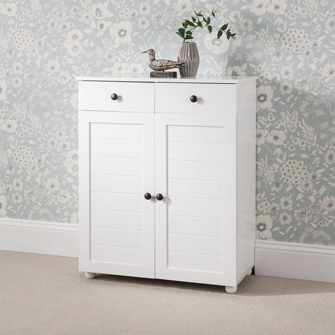 Ascot Shoe Cabinet - White Storage Cupboard