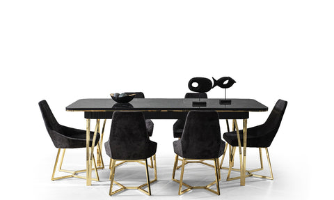 Gemma Anthracite Metal Leg Dining Room Set