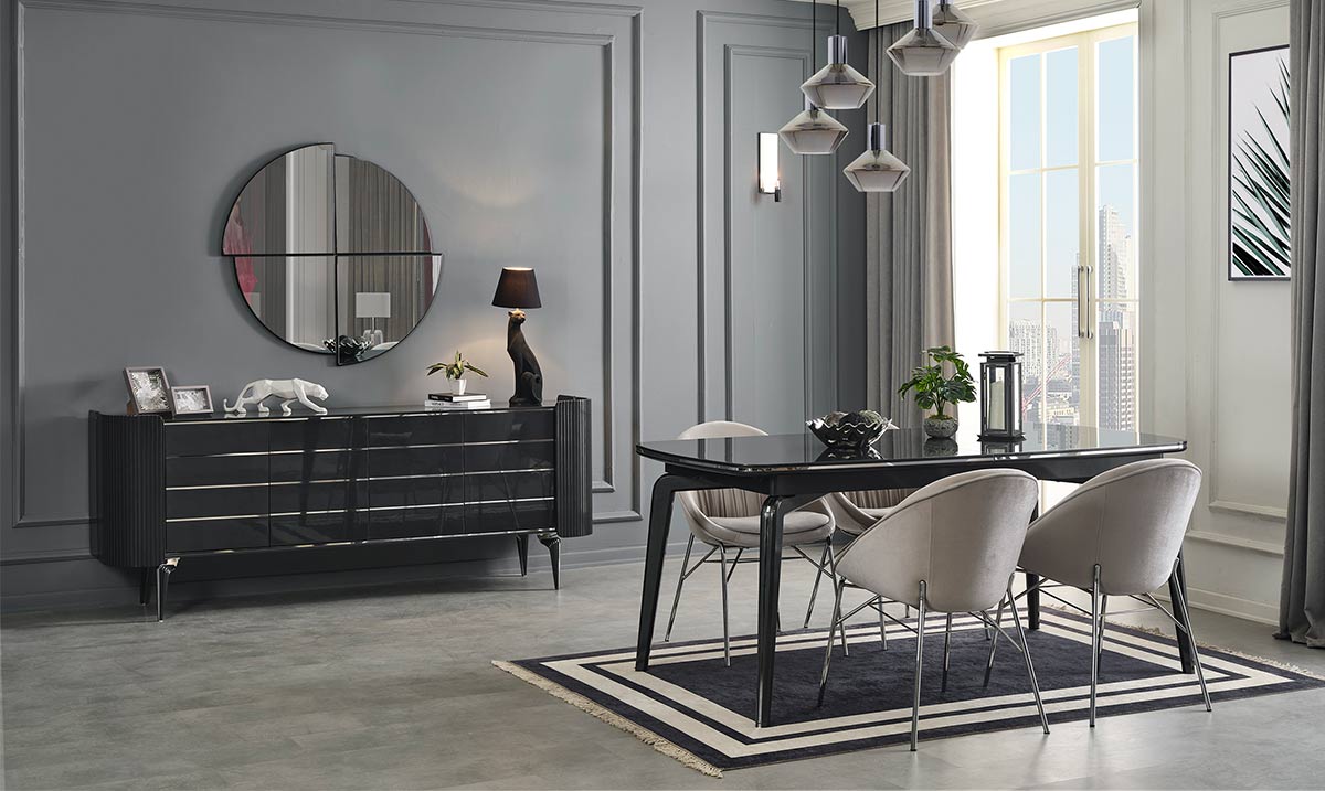 Karya Anthracite Dining Room Set