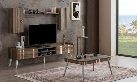 Lotus Walnut Moonstone Tv Unit