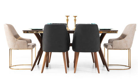 New Gloria Walnut Dining Room Set