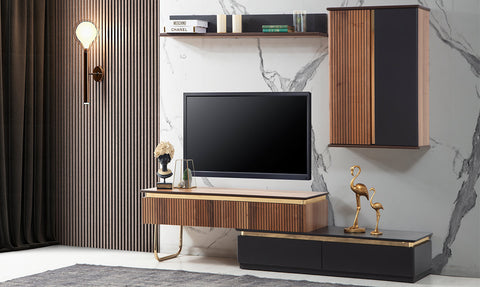 New Gloria Gold Metal Leg TV Unit