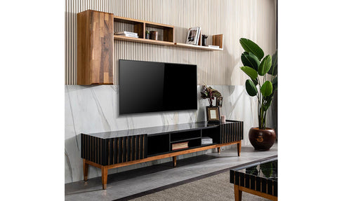 Prada Black Wooden Leg TV Unit