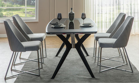 Zen Luxury Metal Leg Dining Room Set