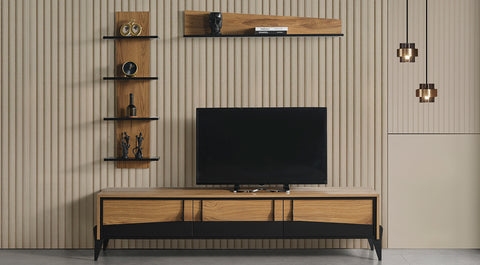 Ada Walnut Modern Tv Unit