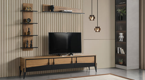 Ada Walnut Modern Tv Unit