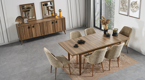 Bella Walnut Dining Room Set