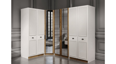 Dragos Moonstone Corner Wardrobe Bedroom Set