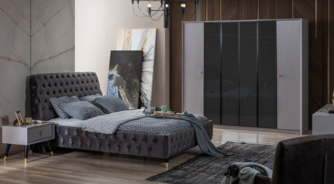 Golf Gray 6 Door Bedroom Set