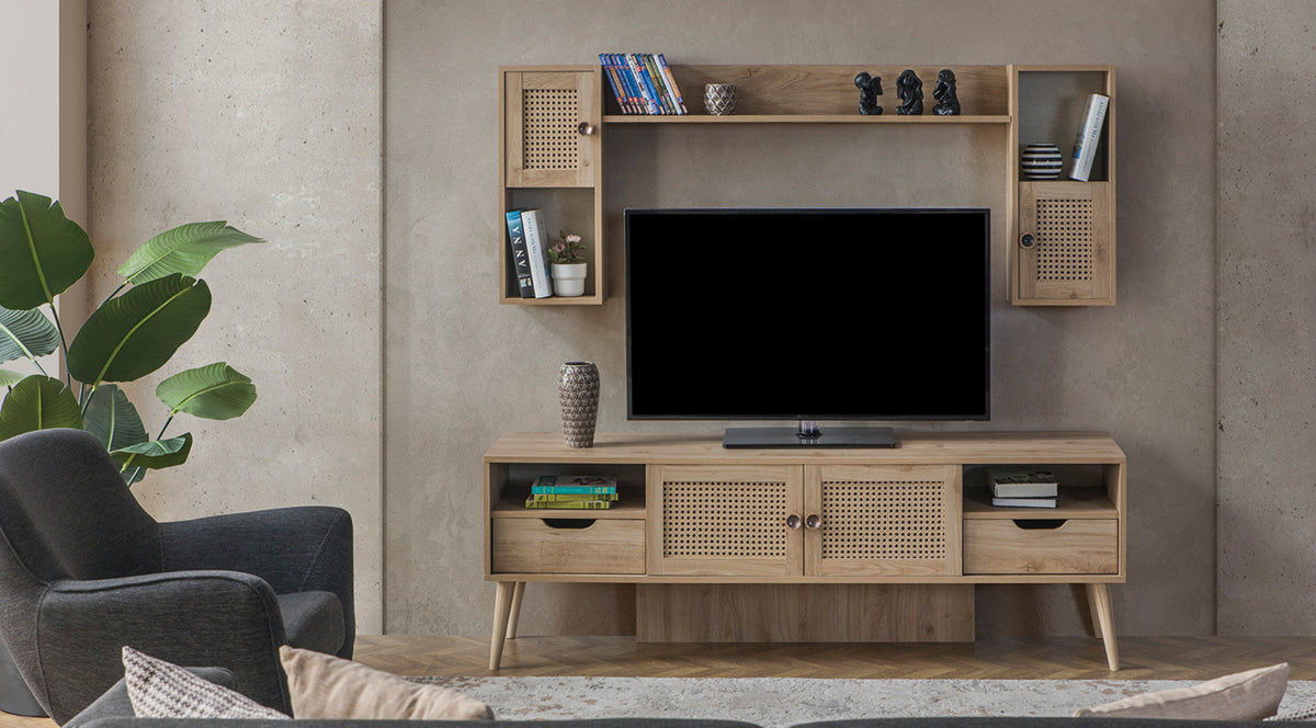 Hazeran Wooden Leg Tv Unit