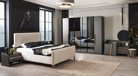 İdil Gray Bedroom Set