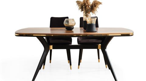 İnci Anthracite Walnut Modern Dining Room Set