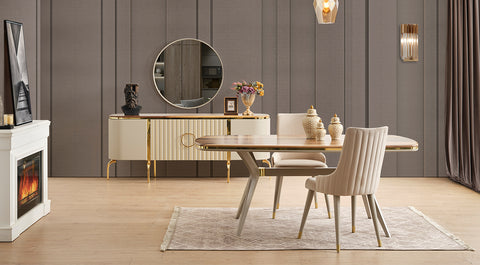 Pearl Cream Modern Dining Room Set