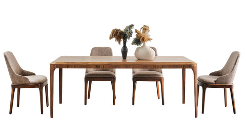 Lagertha Walnut Modern Dining Room Set