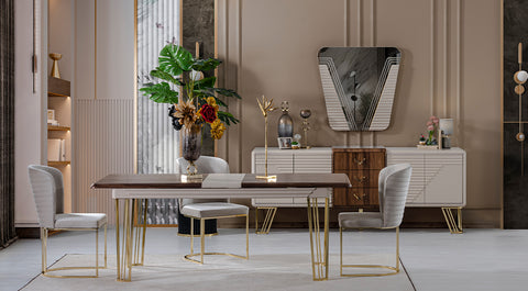 Lavin Gold Leg Dining Room Set