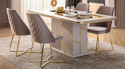 Lion Gold Leg Dining Room Set