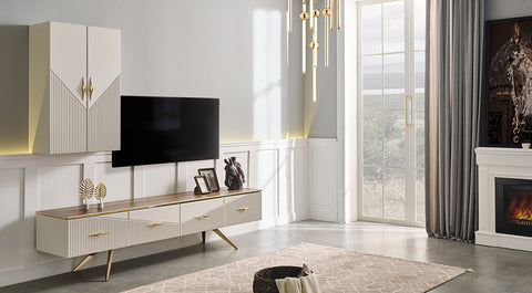 Luxen Gold Metal Leg TV Unit