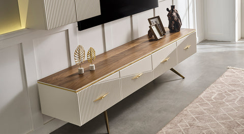 Luxen Gold Metal Leg TV Unit