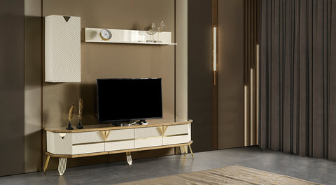 Milano Gold Metal Leg Tv Unit