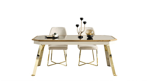 Milano Gold Metal Leg Dining Room Set