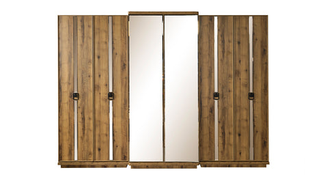 Mira Walnut 6 Door Bedroom Set