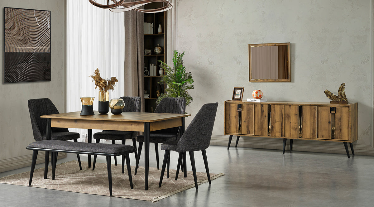 Mira Walnut Dining Room Set