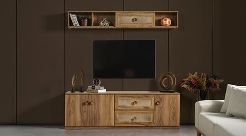 New Bohemian Walnut TV Unit