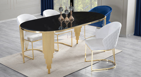 Paris Gold Metal Leg Dining Room Set