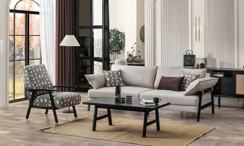 Rattan Dark Sofa Set