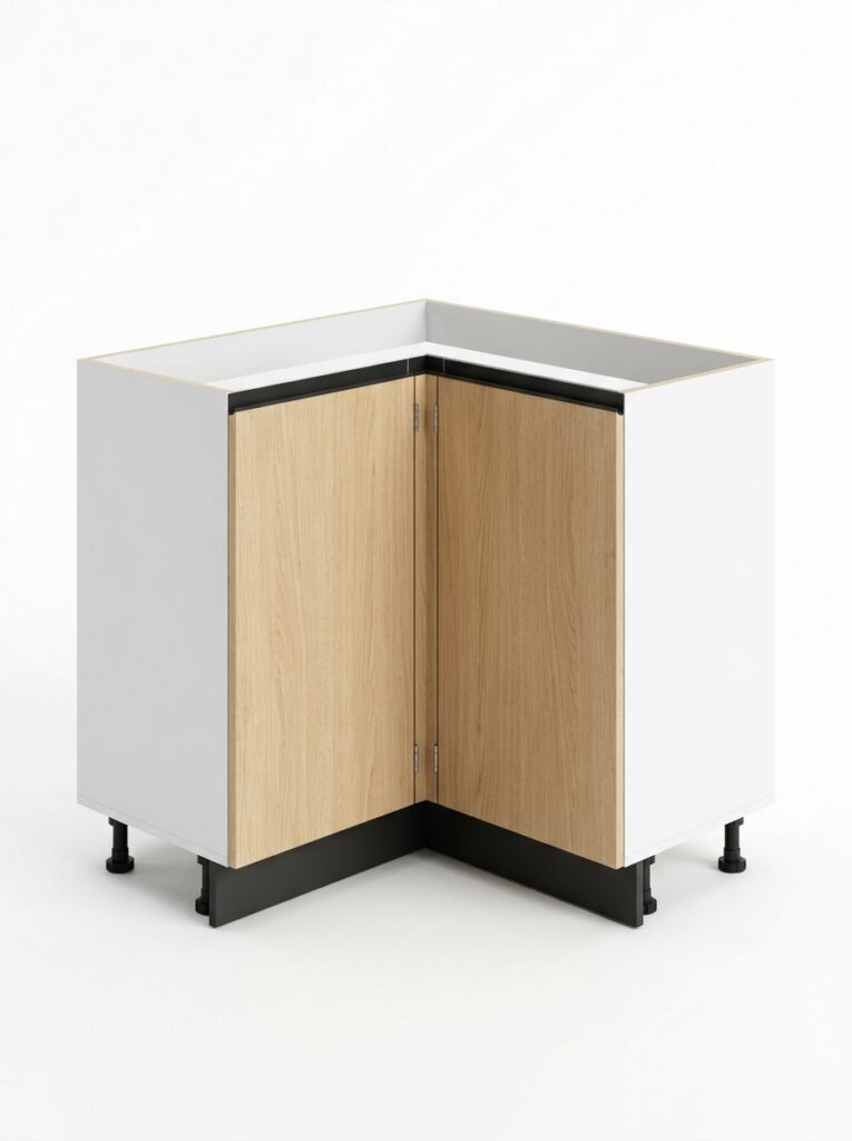 وحدة ركنة زاوية سفلية للمطبخ 90×90 سم (Corner Unit Soft-Close)