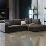 ركنة مودرن حرف L بتصميم ليانا الفاخر مع شازلونج مريح وقماش كتان كويا معالج - 270×160 سم خشب طبيعي مودرن وجودة عالية وودجي